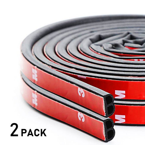 32 Feet Car Door Seal Strip, Rubber Seal Self Adhesive Weather Stripping, B Shape, Pack of 2